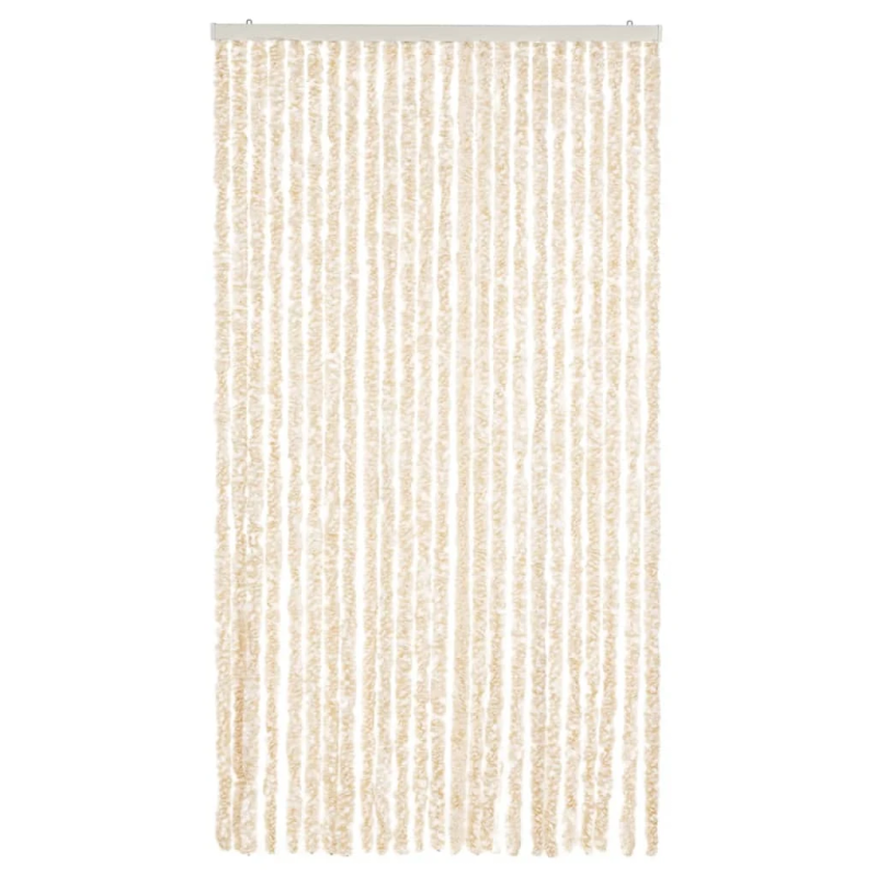 vidaXL kukaiņu aizkars, bēšs un balts, 100x220 cm, šenils