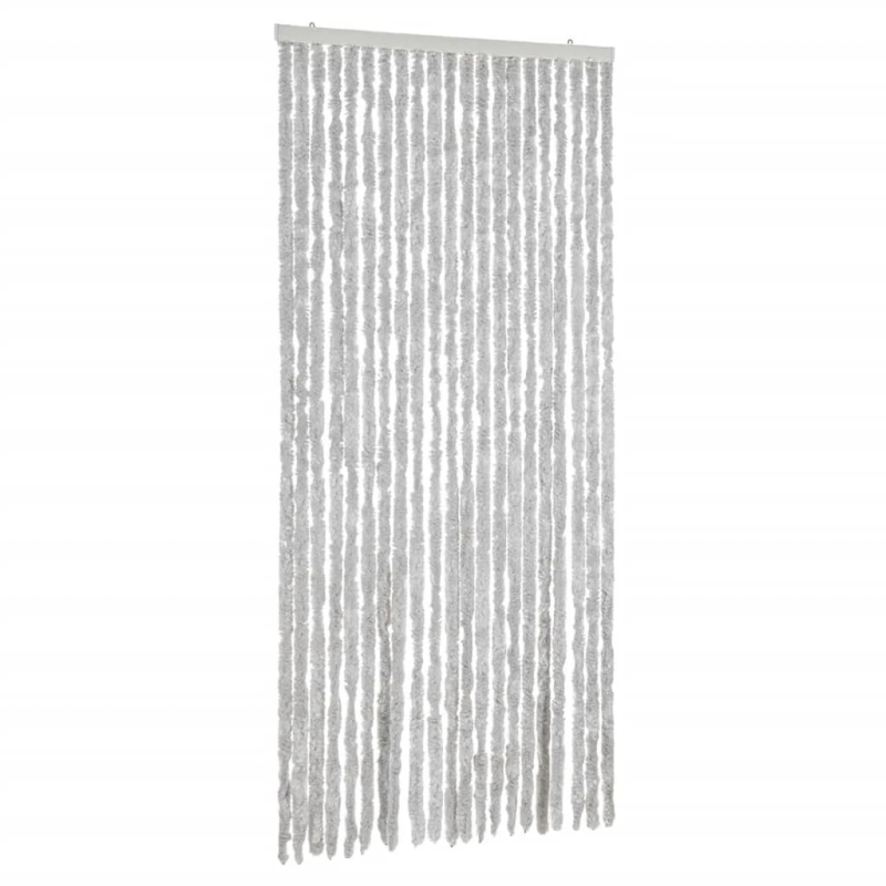 vidaXL kukaiņu aizkars, pelēks, 90x200 cm, šenils