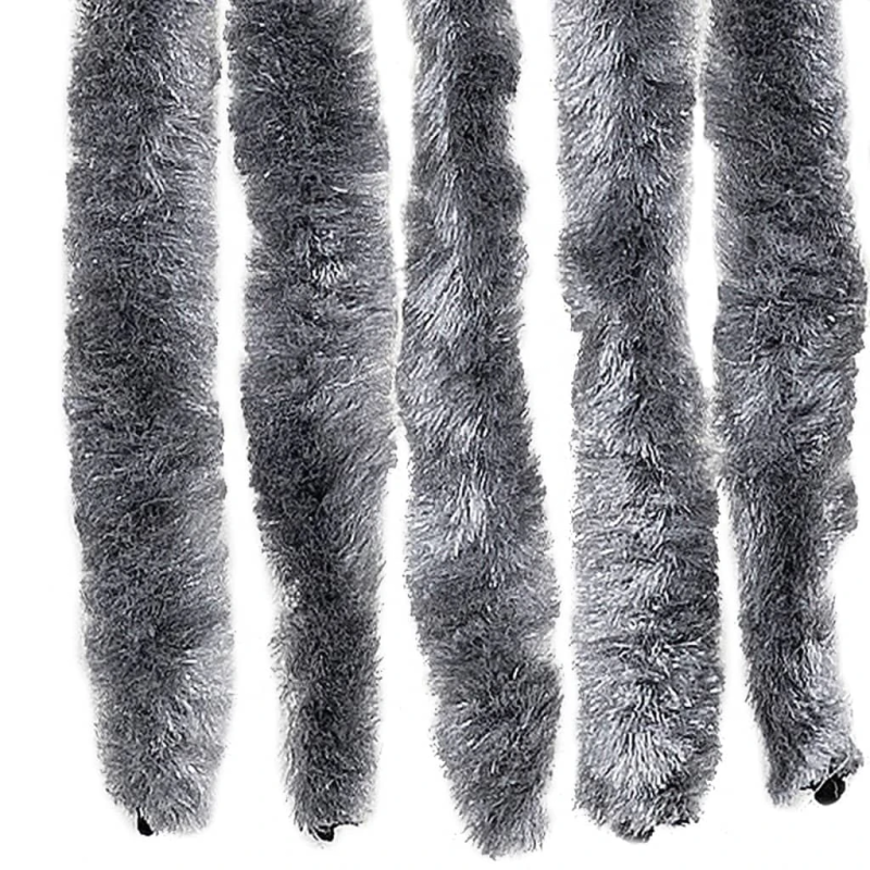 vidaXL kukaiņu aizkars, sudrabains, 100x230 cm, šenils