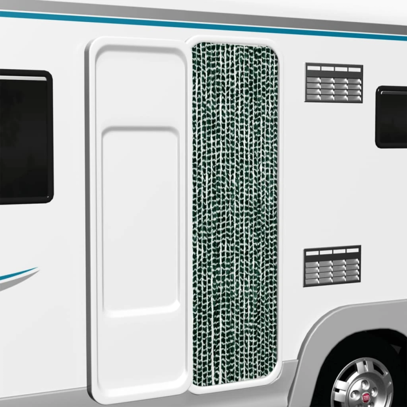 vidaXL kukaiņu aizkars, zaļš un balts, 56x200 cm, šenils