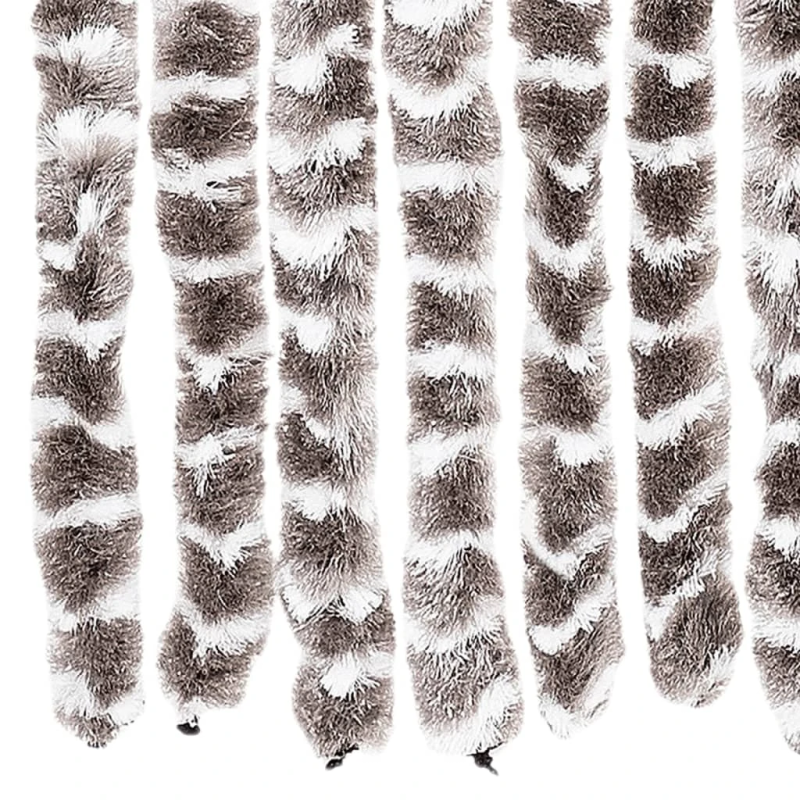 vidaXL kukaiņu aizkars, pelēkbrūns un balts, 90x200 cm, šenils