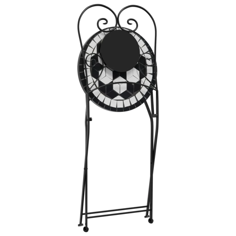 vidaXL bistro krēsli, salokāmi, 2 gab., melni balti, keramika