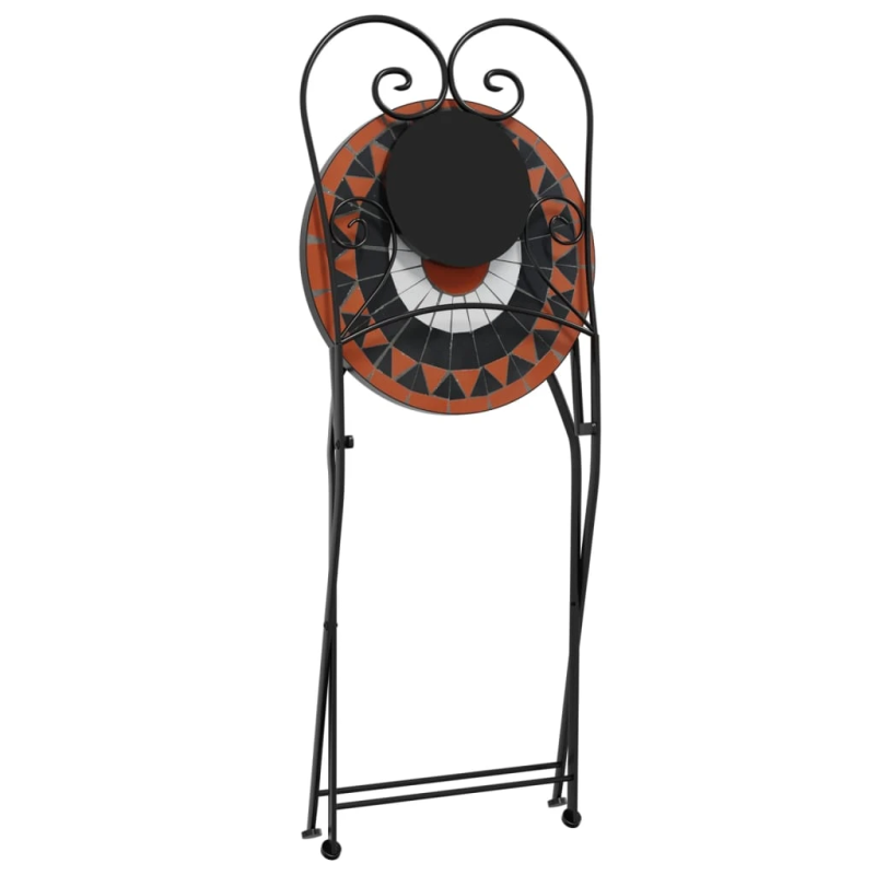 vidaXL bistro krēsli, salokāmi, 2 gab., sarkanbrūni ar baltu, keramika