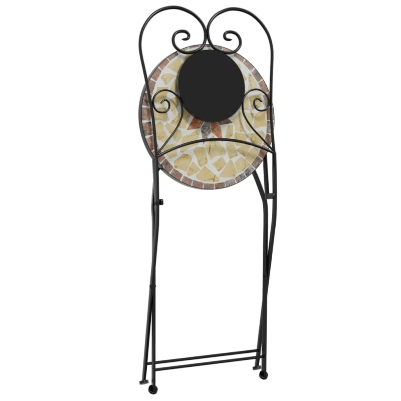 vidaXL bistro krēsli, salokāmi, 2 gab., sarkanbrūni ar baltu, keramika