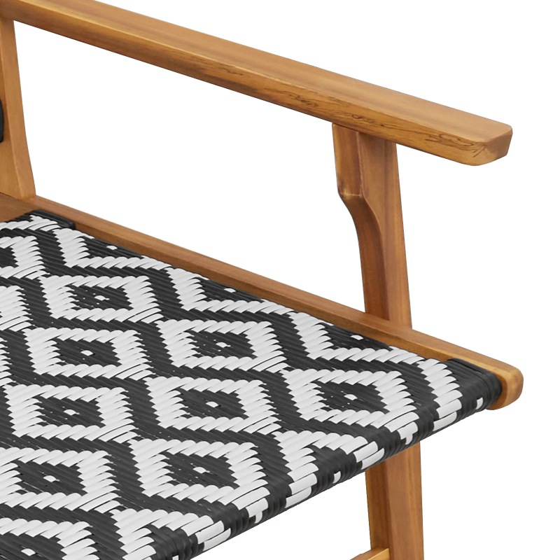 vidaXL Dārza mēbeles Melns un balts 122 x 78 x 73 cm