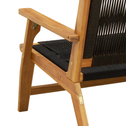 vidaXL Dārza mēbeles Melna 122 x 78 x 73 cm Cietā akācijas koks