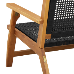 vidaXL Dārza mēbeles 2 pcs Melna 67 x 78 x 73 cm Cietā akācijas koks