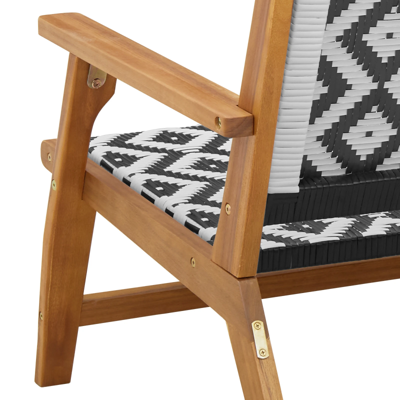 vidaXL Dārza mēbeles 2 pcs Melns un balts 67 x 78 x 73 cm