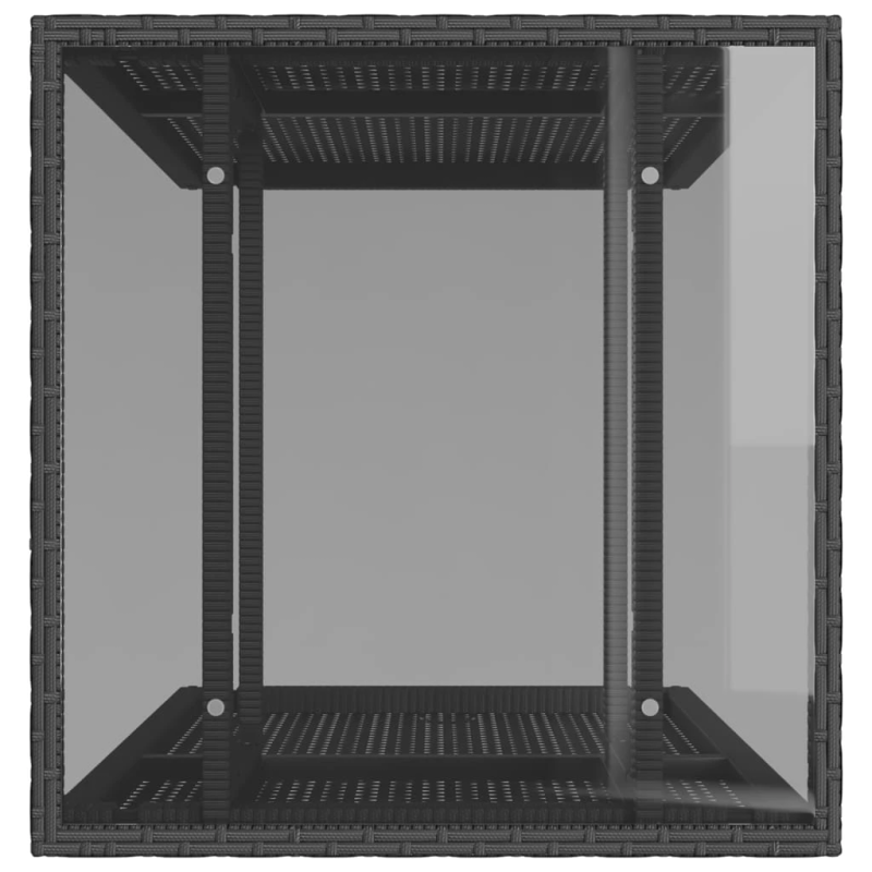 vidaXL 3-daļīgs bistro mēbeļu komplekts, matrači, melna PE rotangpalma