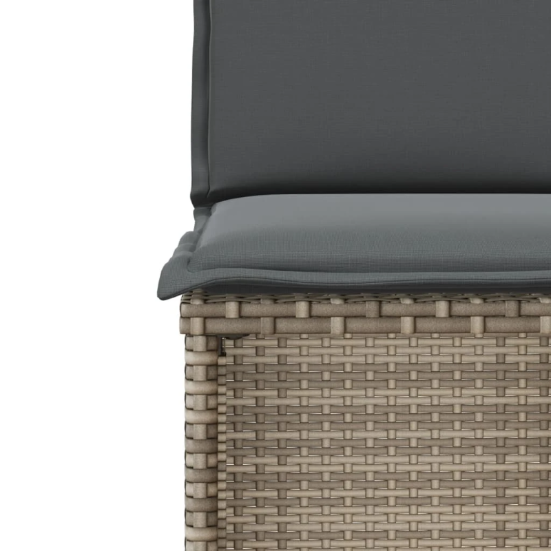 vidaXL 3-daļīgs bistro mēbeļu komplekts, matrači,pelēka PE rotangpalma