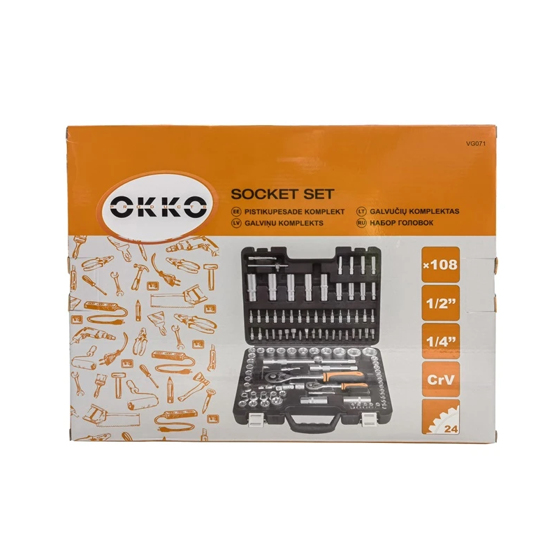 Muciņu komplekts 1-4in+1-2in108gab.vg071