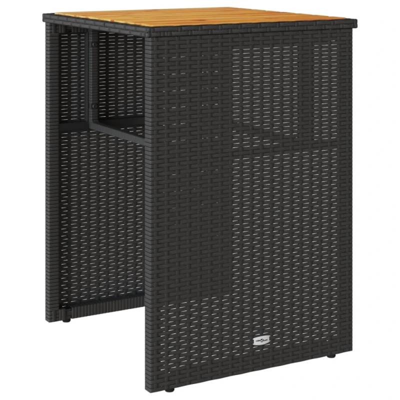 vidaXL 3-daļīgs bistro mēbeļu komplekts, matrači, melna PE rotangpalma