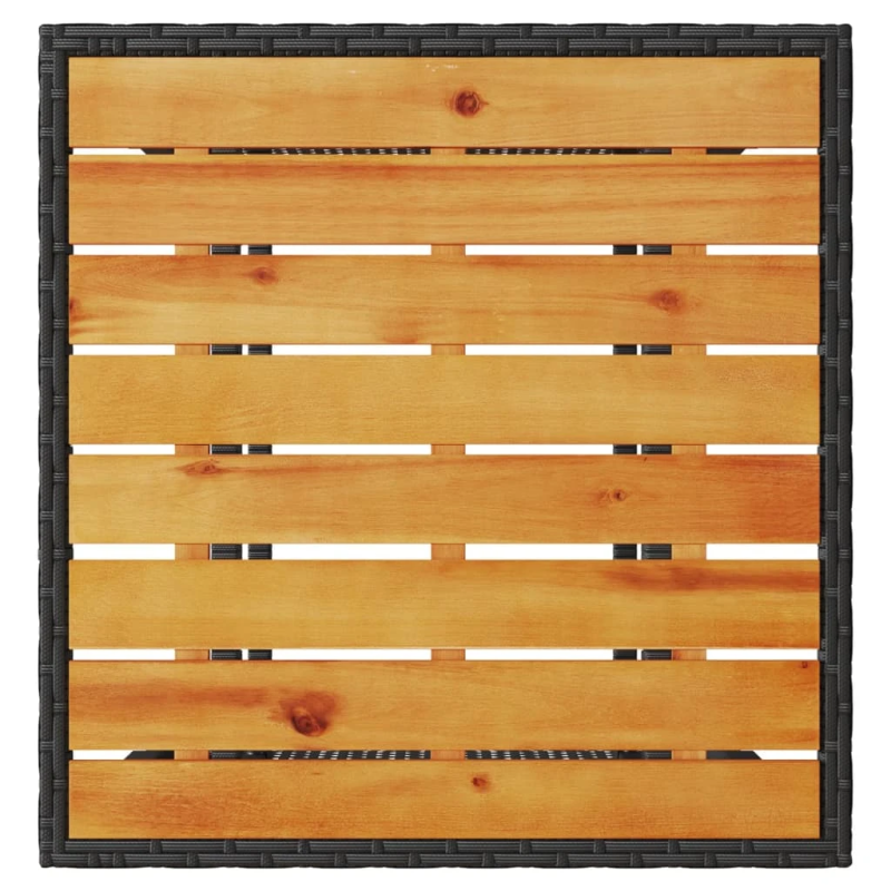 vidaXL 3-daļīgs bistro mēbeļu komplekts, matrači, melna PE rotangpalma