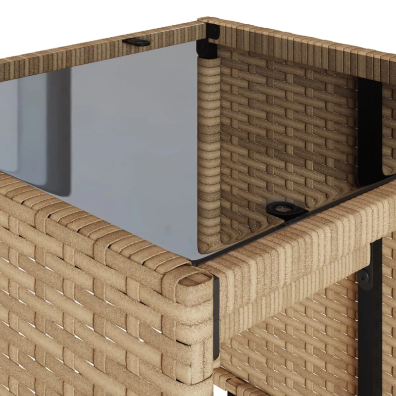 vidaXL 4-daļīgs dārza dīvāna komplekts, matrači, bēša PE rotangpalma