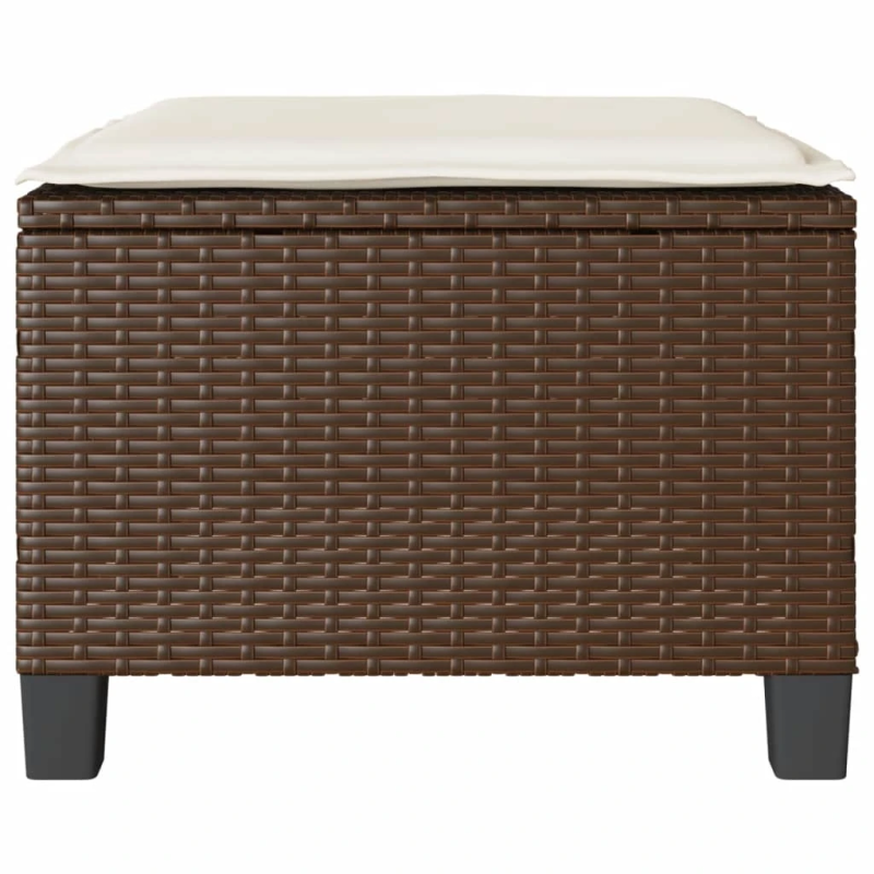 vidaXL 3-daļīgs bistro mēbeļu komplekts, matrači, brūna PE rotangpalma