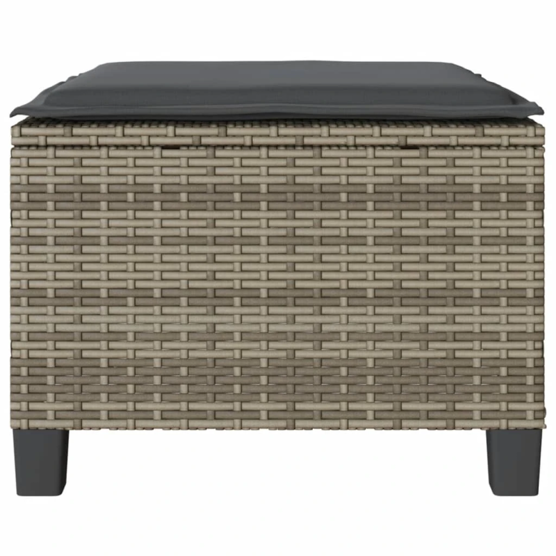 vidaXL 3-daļīgs bistro mēbeļu komplekts, matrači,pelēka PE rotangpalma