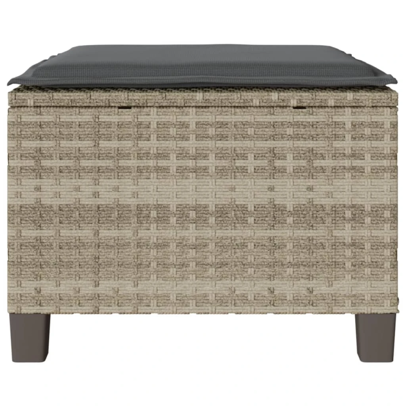 vidaXL 3-daļīgs bistro mēbeļu komplekts, matrači,pelēka PE rotangpalma