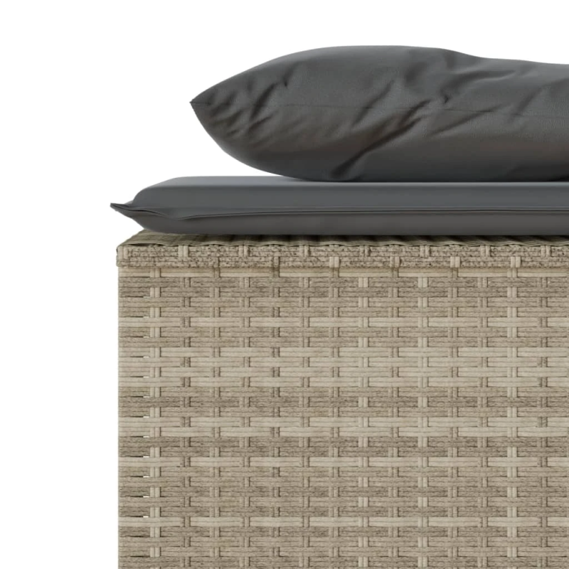 vidaXL 3-daļīgs dārza mēbeļu komplekts, matrači,gaiši pelēka PE pinums