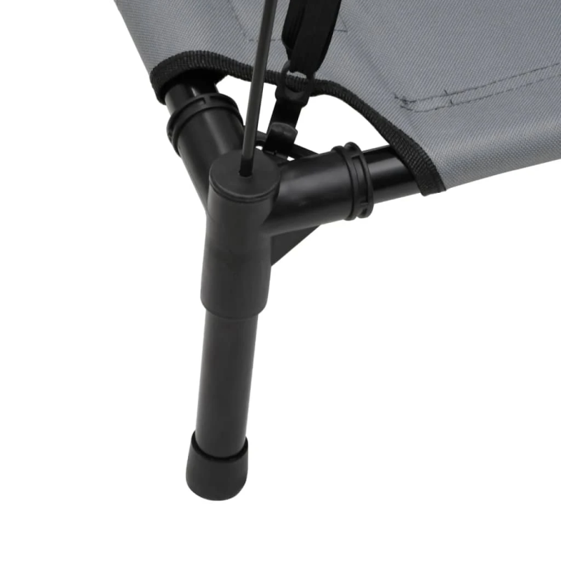 vidaXL suņu gulta ar jumtu, pelēka, Oksfordas audums un tērauds