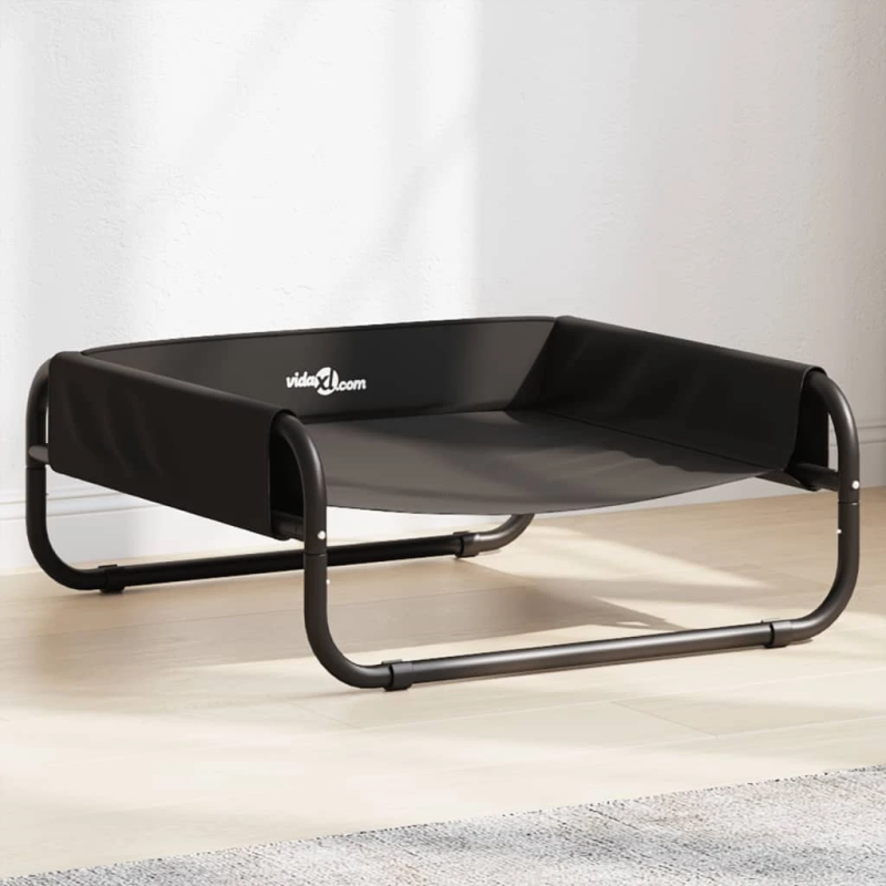 vidaXL augstā suņu gulta, pelēka, Oksforda audums un tērauds