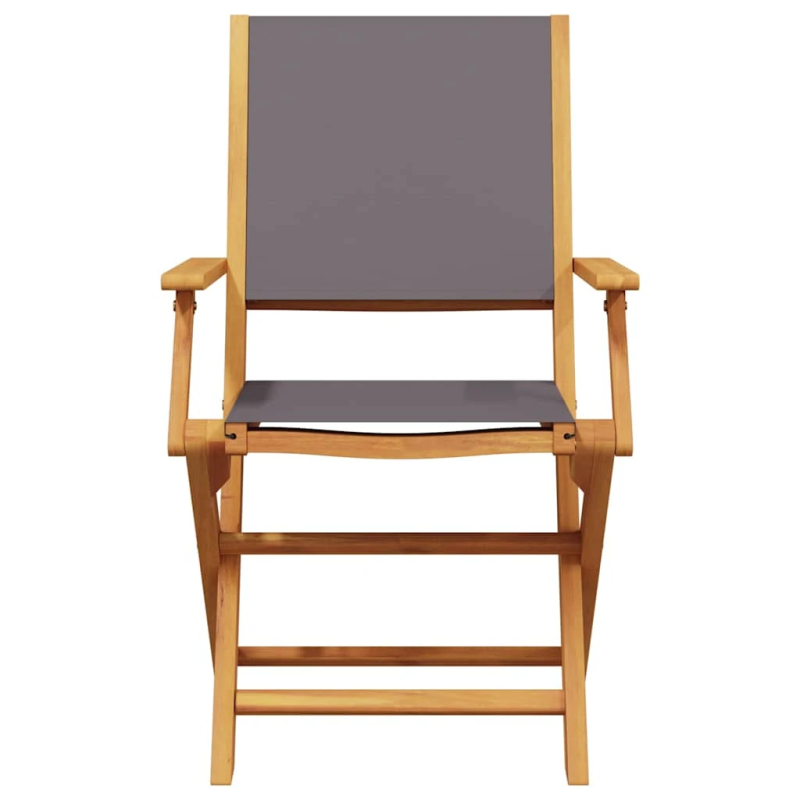 vidaXL dārza krēsli, 2gab., antracītpelēki, akācijas masīvkoks, audums