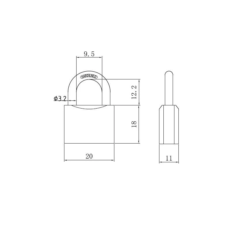 Piekaramā atslēga pelēka 20 mm HG320
