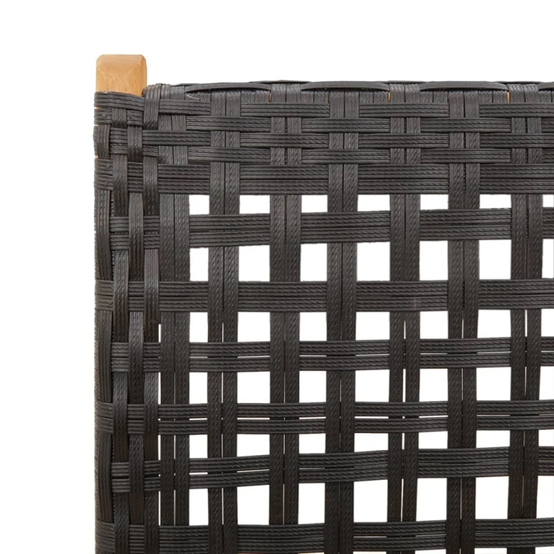 vidaXL dārza krēsli, 2 gab., akācijas koks, melna PE rotangpalma