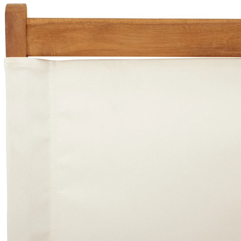 vidaXL dārza krēsli, 2 gab., krēmbalti, akācijas masīvkoks, audums