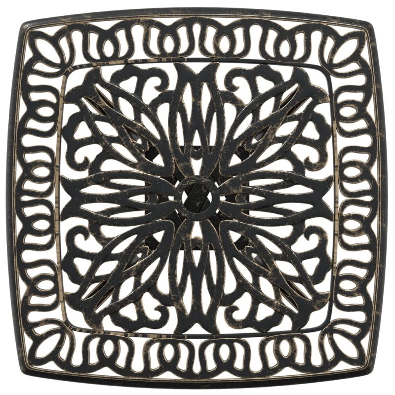 vidaXL dārza galds, bronzas krāsa, 53x53x53 cm, liets alumīnijs