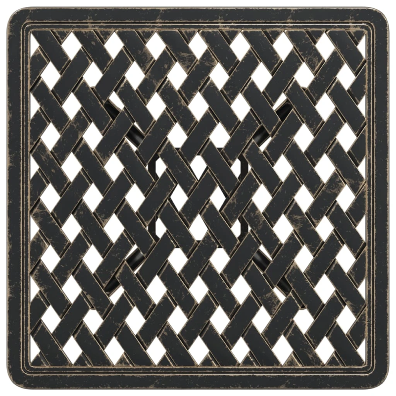 vidaXL dārza galds, bronzas krāsa, 53x53x53 cm, liets alumīnijs