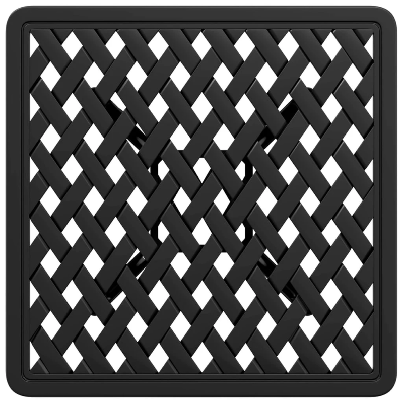 vidaXL dārza galds, melns, 53x53x53 cm, liets alumīnijs