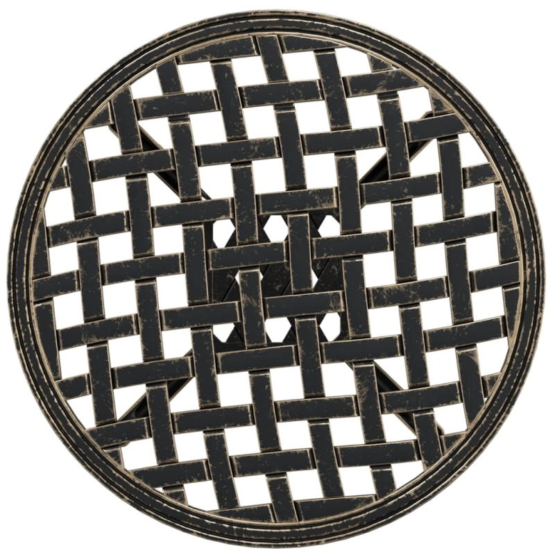 vidaXL dārza galds, bronzas krāsa, DIA48x53 cm, liets alumīnijs