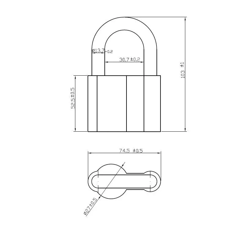 Замок Okko AL780, слоновая кость цв., 105 мм