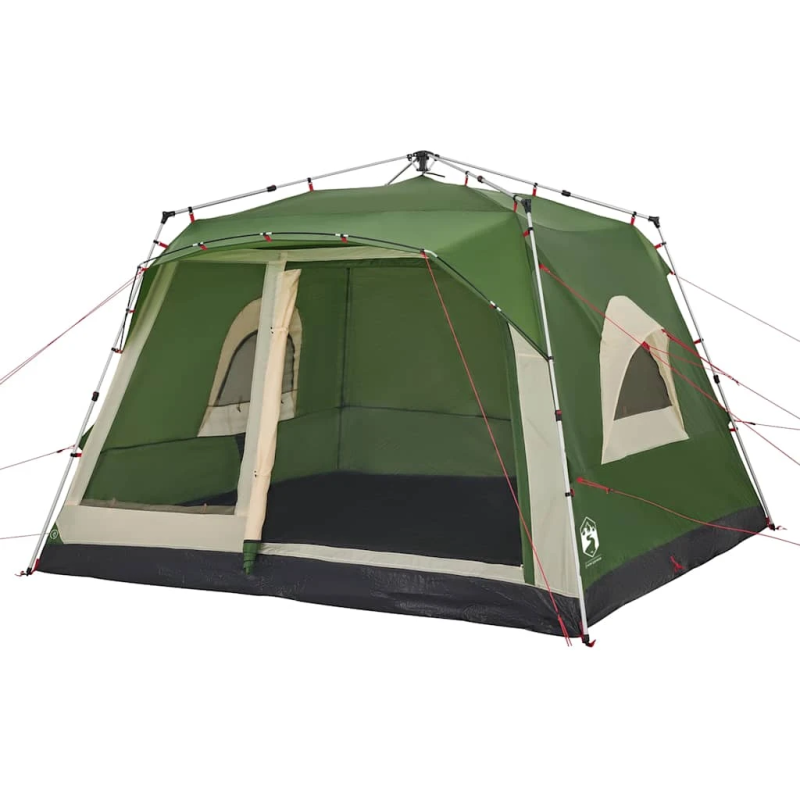 vidaXL ģimenes telts 7 personām, zaļa, ātri saliekama