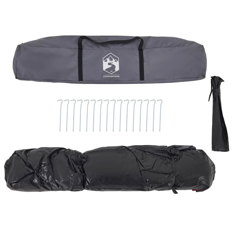 vidaXL ģimenes telts 7 personām, pelēka un oranža, ātri saliekama