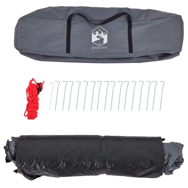 vidaXL kempinga telts 3 personām, kupola forma, pelēka, oranža