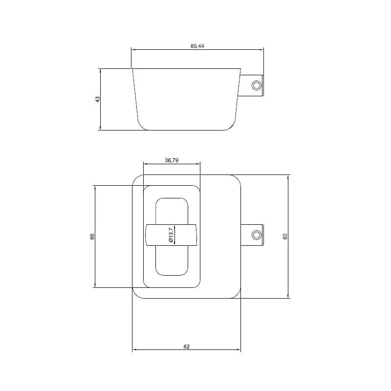 Piekaramā atslēga kvadrātveida pelēka 90 mm KD-90-80