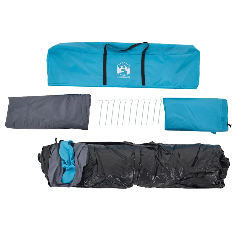 vidaXL ģimenes kempinga telts 10 personām, kupola forma, zila