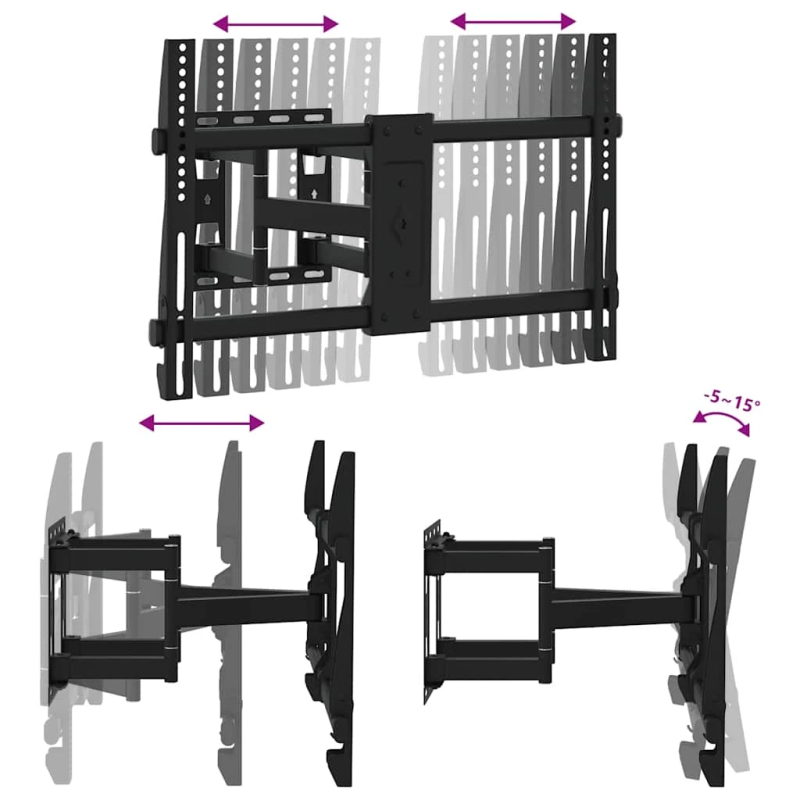 vidaXL TV statīvs 37-80 collu ekrānam, VESA 600x400 mm, 40 kg