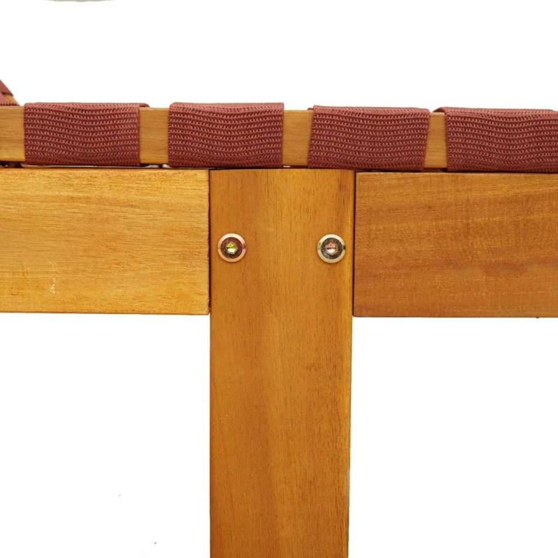 vidaXL sauļošanās zvilnis, sarkans, akācijas masīvkoks un audums