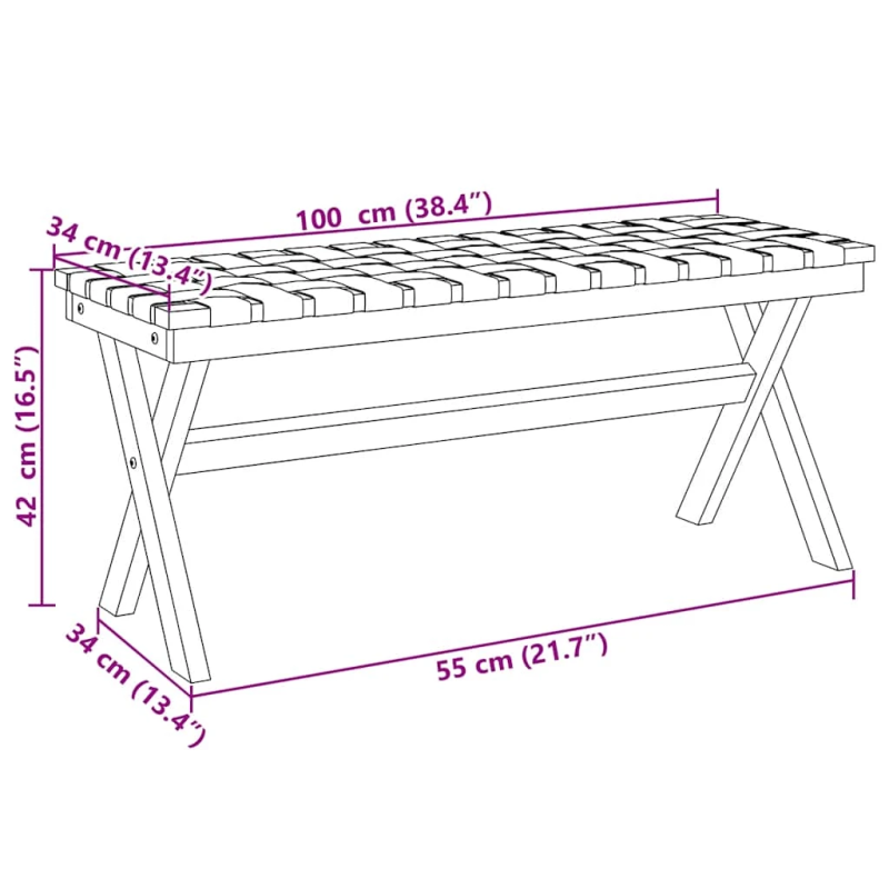 vidaXL dārza sols, melns, akācijas masīvkoks un audums