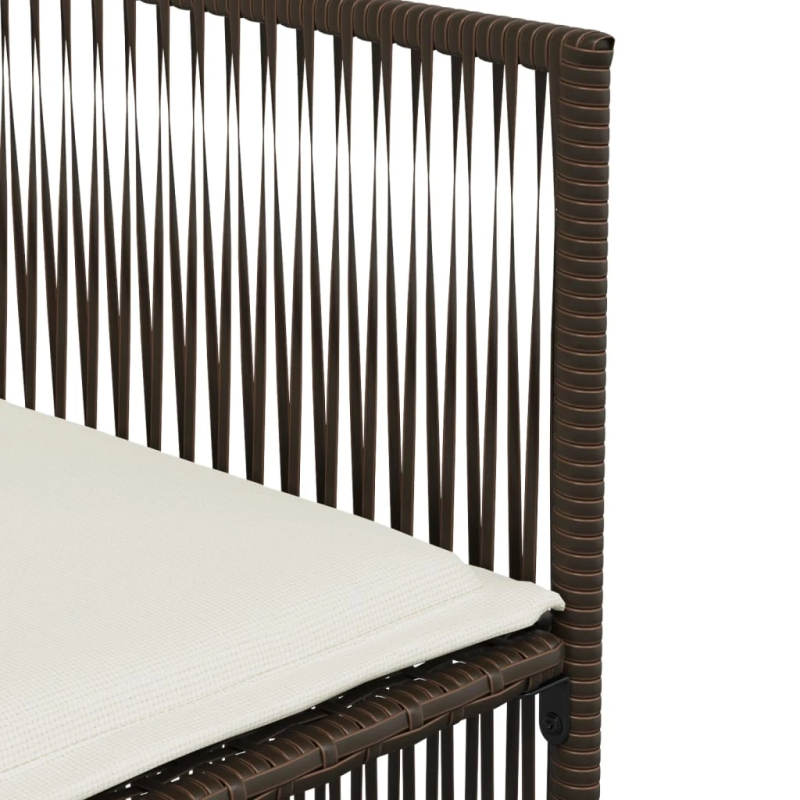 vidaXL 7-daļīgs dārza mēbeļu komplekts, matrači, brūna PE rotangpalma