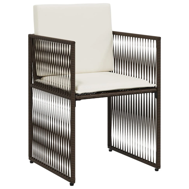 vidaXL 7-daļīgs dārza mēbeļu komplekts, matrači, brūna PE rotangpalma