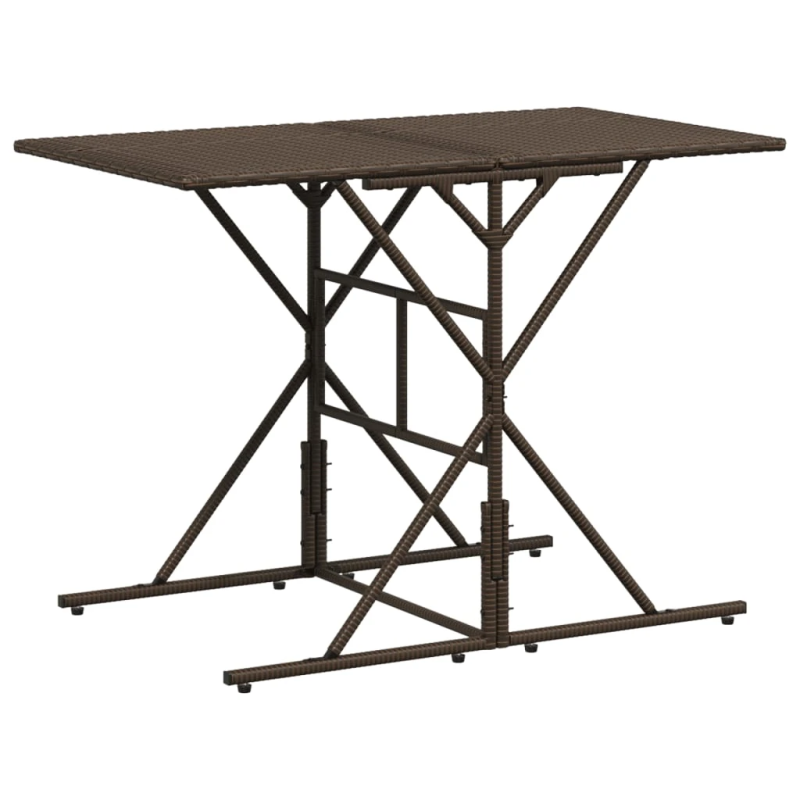 vidaXL 7-daļīgs dārza mēbeļu komplekts, matrači, brūna PE rotangpalma