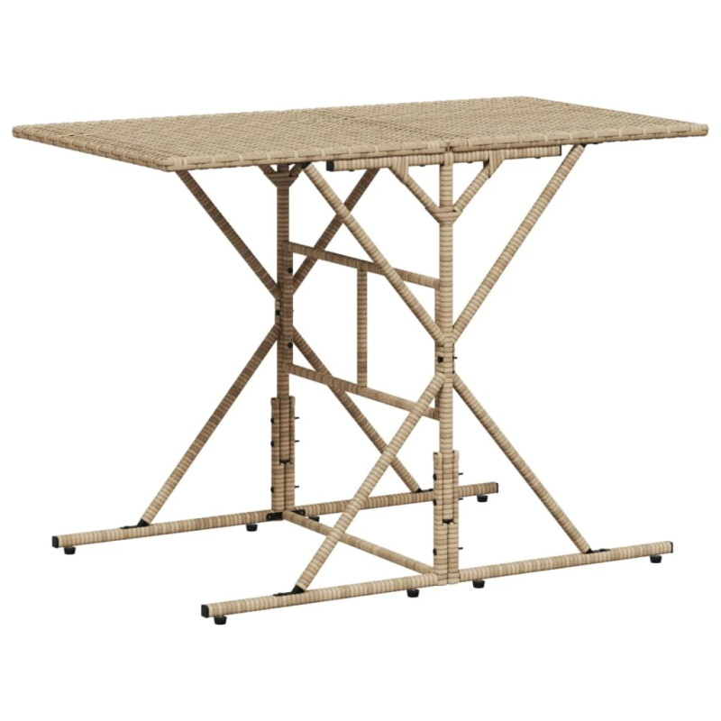 vidaXL 7-daļīgs dārza mēbeļu komplekts, matrači, bēša PE rotangpalma