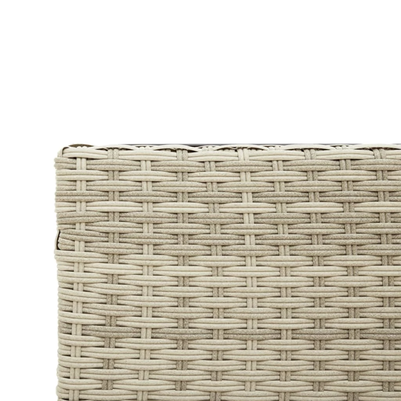 vidaXL dārza dīvāns ar galdiņu un spilveniem, pelēka PE rotangpalma