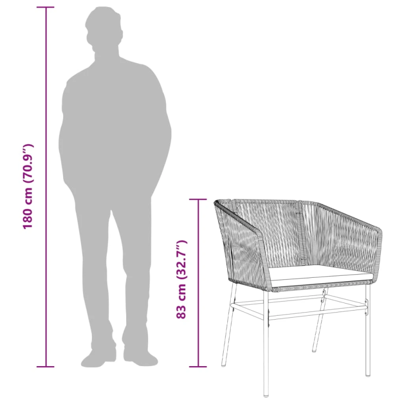 vidaXL dārza krēsli, 2 gab., ar matračiem, PE rotangpalma, brūns