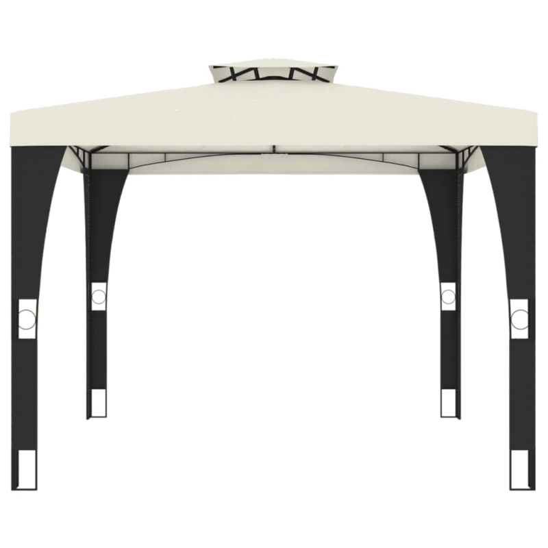 vidaXL nojume ar dubultu jumtu, krēmkrāsas, 2,98x2,98 m, tērauds