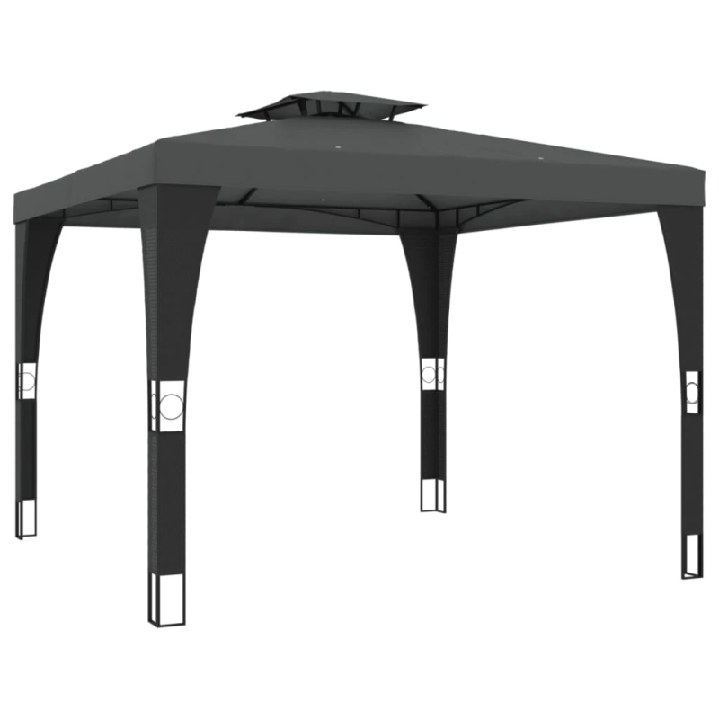 vidaXL nojume ar dubultu jumtu, antracītpelēka, 2,98x2,98 m, tērauds