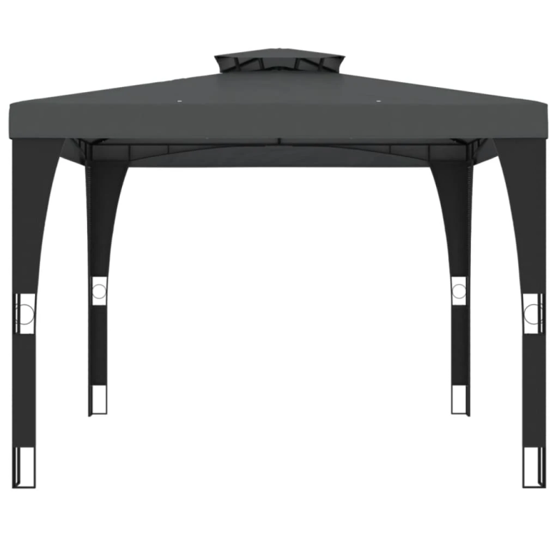 vidaXL nojume ar dubultu jumtu, antracītpelēka, 2,98x2,98 m, tērauds